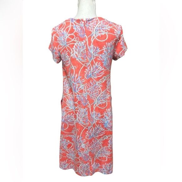 J. MCLAUGHLIN Smooth Stretch Swing Dress in Coral Sanibel Rope Size M - Picture 3 of 5